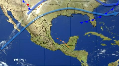 Vientos fuertes en el Istmo de Tehuantepec y lluvias en Oaxaca